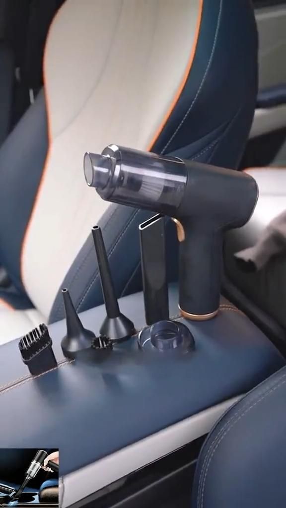 3 in 1 Wireless Mini Car Vacuum Cleaner – Powerful Suction, Rechargeable, with Blower Function for Car & Home